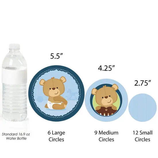 Big Dot of Happiness Baby Boy Teddy Bear - Baby Shower Giant Circle Confetti - Party Decorations - Large Confetti 27 Count {4}