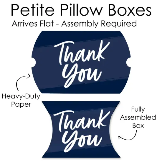 Big Dot of Happiness Navy Blue Elegantly Simple - Favor Gift Boxes - Guest Party Favors Petite Pillow Boxes - Set of 20 {7}