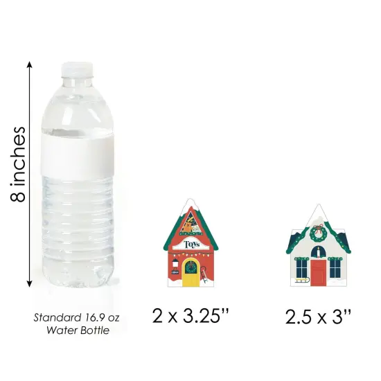 Big Dot of Happiness Christmas Village - DIY Shaped Holiday Winter Houses Cut-Outs - 24 Count {7}