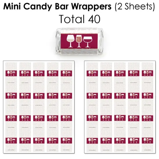 Big Dot of Happiness But First, Wine - Wine Tasting Party Candy Favor Sticker Kit - 304 Pieces {4}