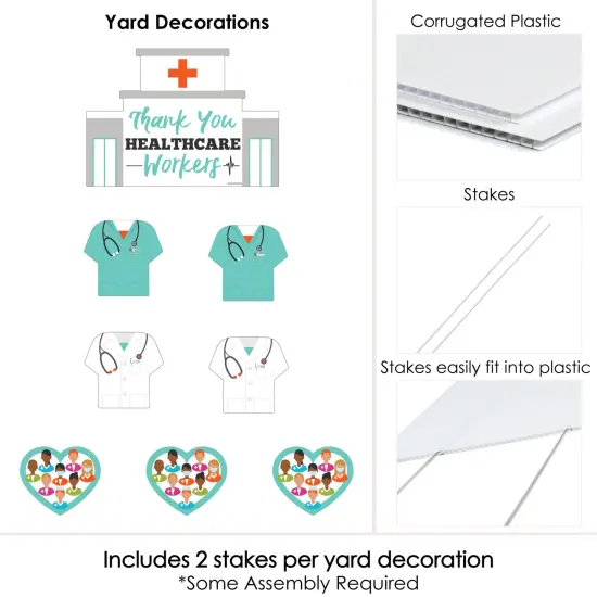 Big Dot of Happiness Thank You Healthcare Workers - Yard Sign and Outdoor Lawn Decorations - Doctor and Nurse Appreciation Yard Signs - Set of 8 {6}