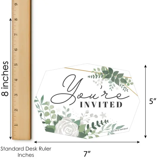 Big Dot of Happiness Boho Botanical - Shaped Fill-In Invitations - Greenery Party Invitation Cards with Envelopes - Set of 12 {7}