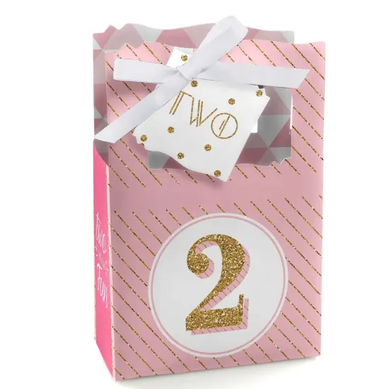 Big Dot of Happiness Two Much Fun - Girl - 2nd Birthday Party Favor Boxes - Set of 12 {1}