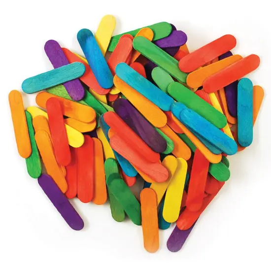 Krafty Kids Mini Craft Sticks-Colored 2.6"X.4" 120/Pkg {2}