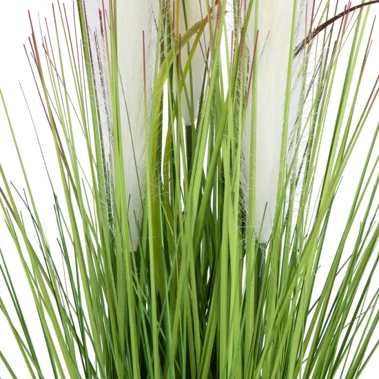 Northlight 27" Artificial Onion and Pampas Grass in Black Pot Green {5}