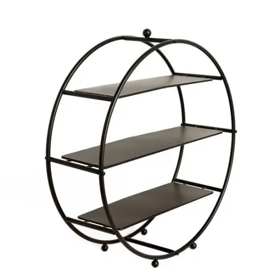 21-Inch 3 Tier Metal Wheel Dessert Display Stand Black {3}