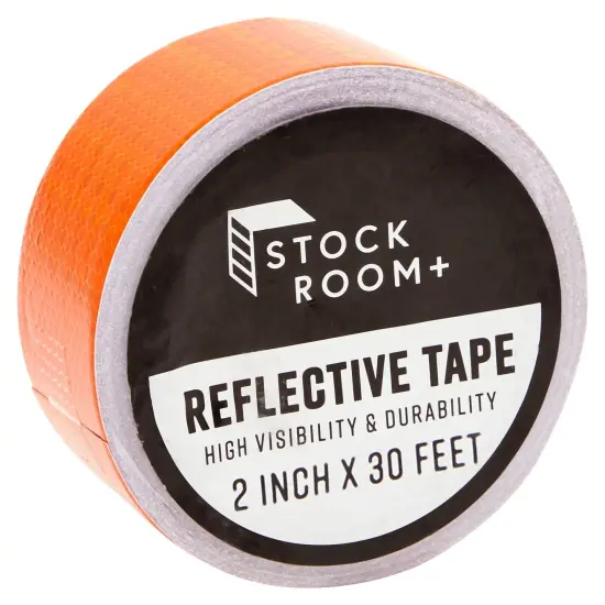 Neon Orange Reflective Tape - 2 In x 30 FT Outdoor Reflector Safety Roll {1}