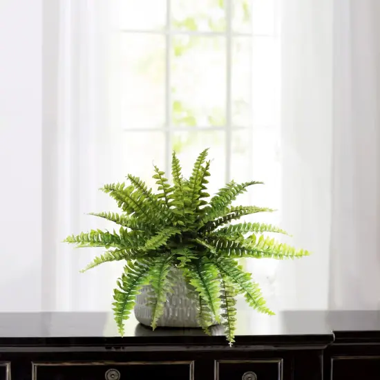 Lifelike Boston Fern Plant - 34" Wide, 27 Realistic Silk Fronds, Maintenance-Free Faux Greenery for Home & Outdoor Decor by Floral Home&reg; {3}