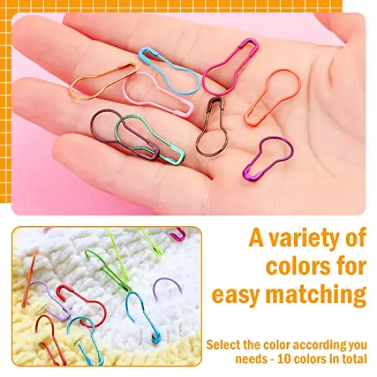 300 Pieces Crochet Markers, Metal Stitch Markers for Crocheting, Crochet Accessories and Supplies, Stitch Markers for Knitting and Crocheting, Safty Pins for Fabric and Paper {4}