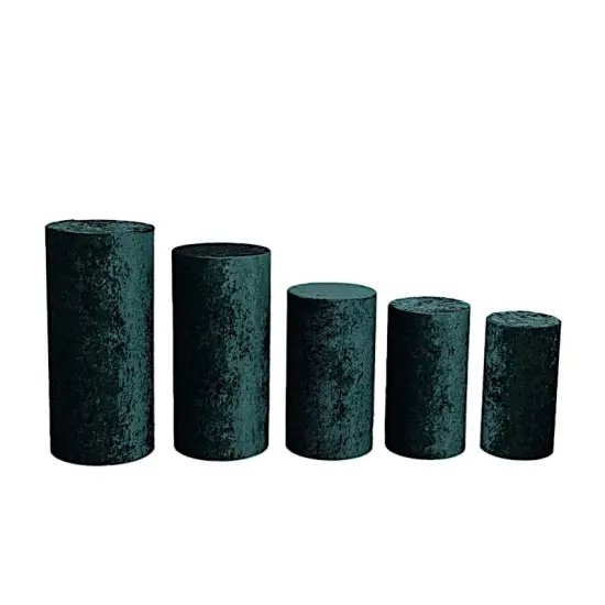 5 Cylinder Pedestal Crushed Velvet Display STAND COVERS Dusty blue {2}