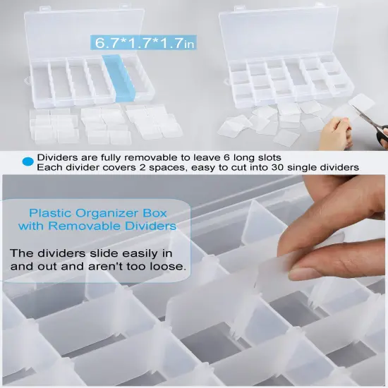 4 Pieces Bead Organizer 36 GridsClear Plastic Parts Organizer Box 3600 Tackle Box Craft Storage Compartment Divided Container {3}