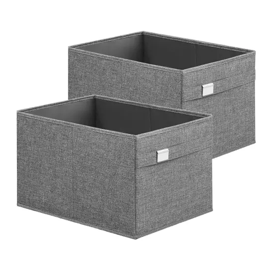 2 Pieces Storage Baskets,Extra Large Storage Bins for Organizing, 15.7 x 11.8 x 9.8 Inches, Fabric Storage Cubes for Shelves, Easy to Clean, Foldable, 2 Handles, Dove Gray UROB240G02 {2}