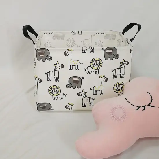 Rectangular Storage Basket Collapsible Organizer Bin Waterproof Toy Box for Organizing Home/Dorm/Kitchen/Pet/Office/Closet/Shelf/Gift Baskets (animal), Yellow {1}