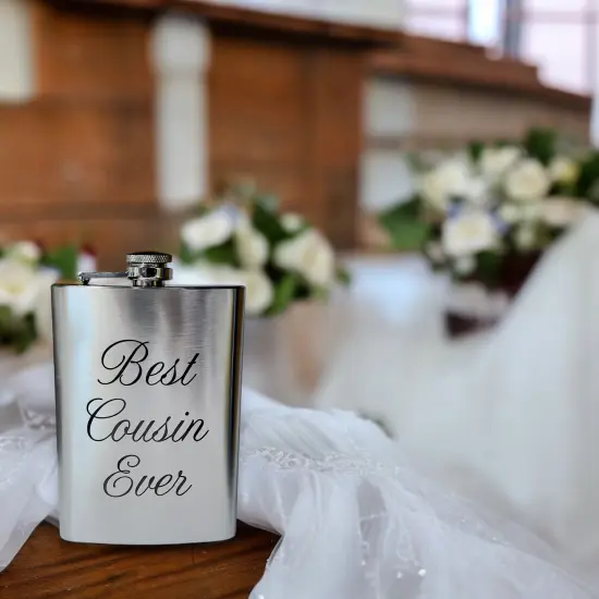 8oz Best Cousin Ever Stainless Steel Flask {5}