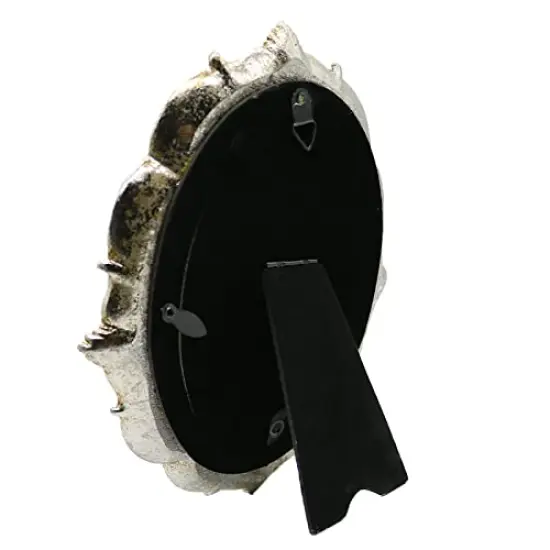 BLYBH Vintage Oval Picture Frame 2.5x3.5 Retro Photo Frames, Tabletop & Wall Hanging Ornate Antique Picture Frame with High Definition Glass, Silver {3}