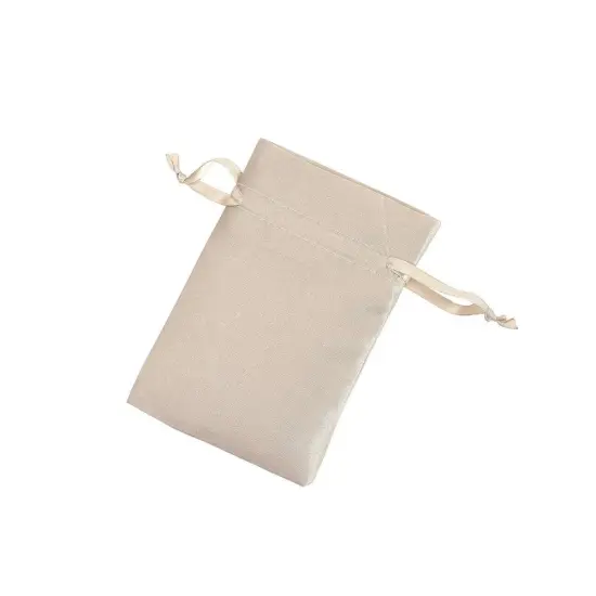 60 pcs 4x6 Satin Favor Drawstring Bags Beige {3}