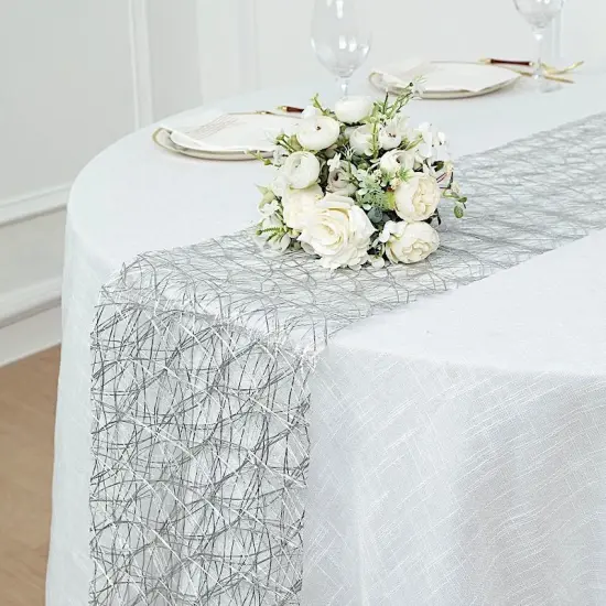 12x108 in Metallic Non Woven Fiber Polyester Table Runner Gold {2}