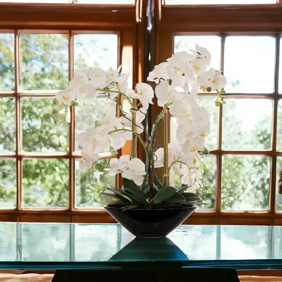 23-Inch Phalaenopsis Orchid Arrangement - Elegant Silk Floral Accent for Home & Office Decor, Floral Home by Artificial Flowers {4}
