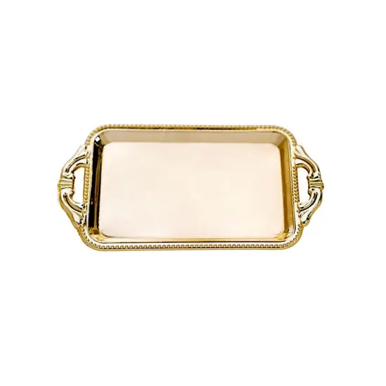 12 pcs 4 in long Metallic Mini Rectangle Trays Favor Holders Gold {3}