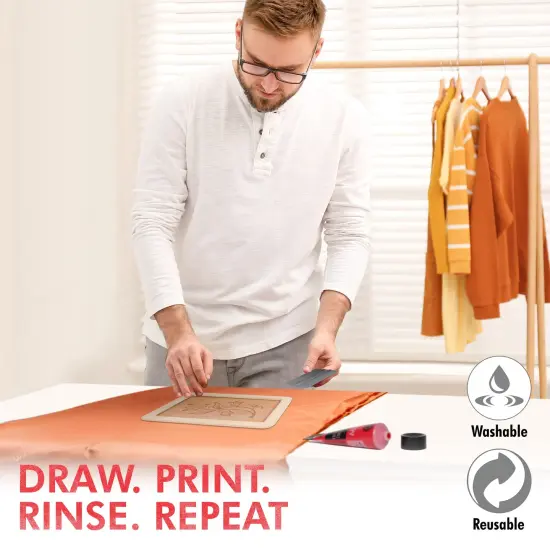 Screen Print Kit with Reusable Wooden Frame, 1 Screen Printing Squeegee, and 3 x 100ml Ink - Silk Screen Printing Kit for Beginners {4}