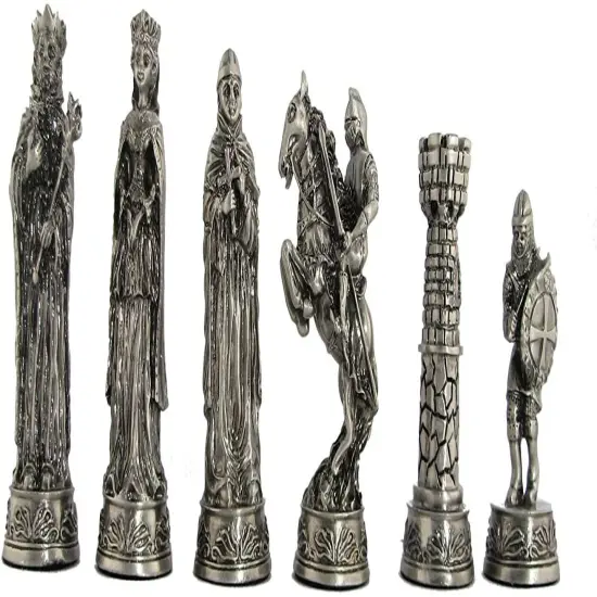 WE Games Medieval Pewter Chess Pieces, King measures 3.5 in. {2}