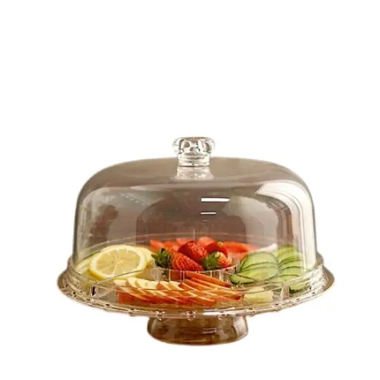 12-Inch Clear Acrylic Cake Stand with 6-in-1 Serving Dome {1}