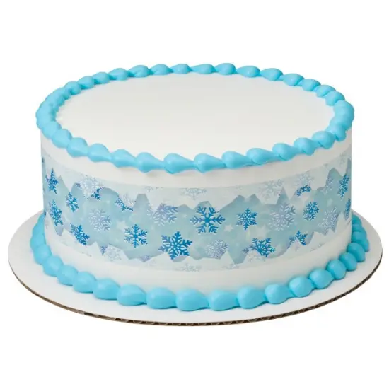 Winterland Snowflakes Edible Cake Topper Image Strips {1}