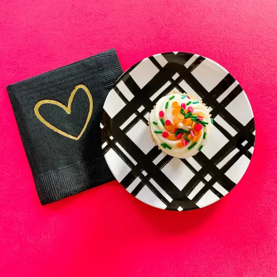 Black Plaid Melamine Plate Set &ndash; Reusable 6" Appetizer Plates (Set of 4), Durable, Stylish & Dishwasher Safe {2}