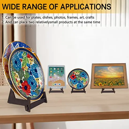 2 Pack 8 Inch Display Stand, COLOOFO Wooden Easel Stand Plate Stands for Display Decorative Picture Frame Stand, Easel Display Stand,Book Display Stand, Plate Holder Display Stand {4}