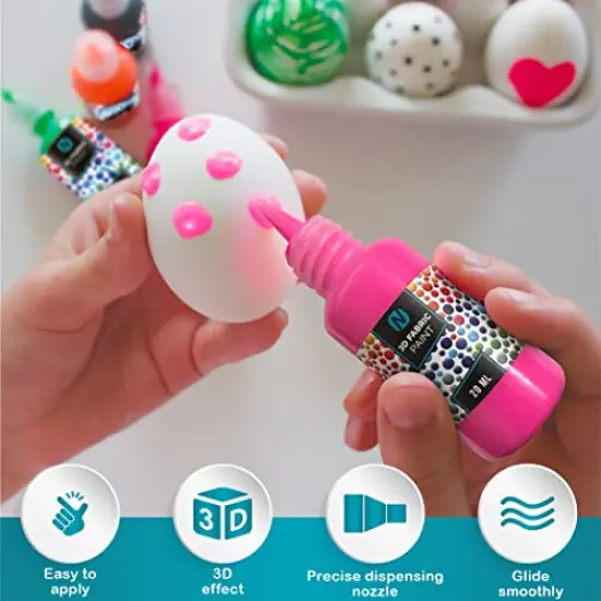 Fabric Paint, 12 Colors Puffy Paint, 0.67 Oz, Fabric Paint For Clothes, 3d Puffy Pens, Puffy Paint For Crafts, Canvas, Glass, Clothing, Wood. {4}