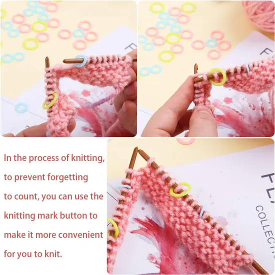 180 Pieces Knit Knitting Random Colored Stitch Markers Rings(S/M/L), Crochet Locking Stitch Markers Knitting Stitch Counter Needle Clip with Storage Box {3}