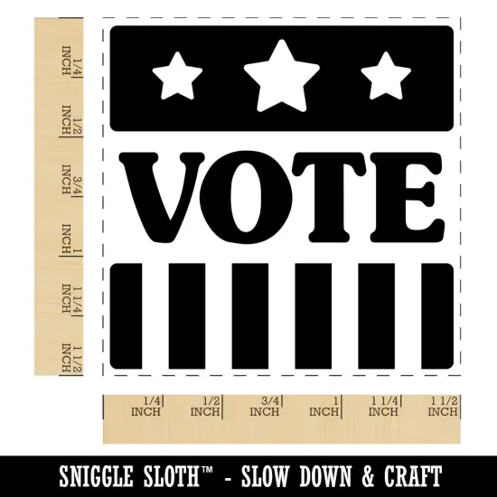 Vote Stars and Stripes Voting Patriotic Self-Inking Rubber Stamp Ink Stamper Blue {1}
