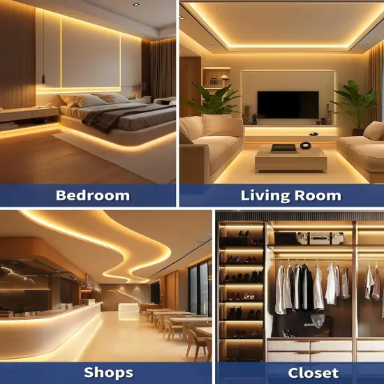 Warm White COB LED DC 12v 3000K Dimmable Strip Lights (Power Source Sold Separately) {3}