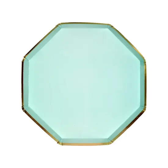 Elegant Mint Green & Gold Small Dessert Plate - Set of 8 for Any Celebration {1}