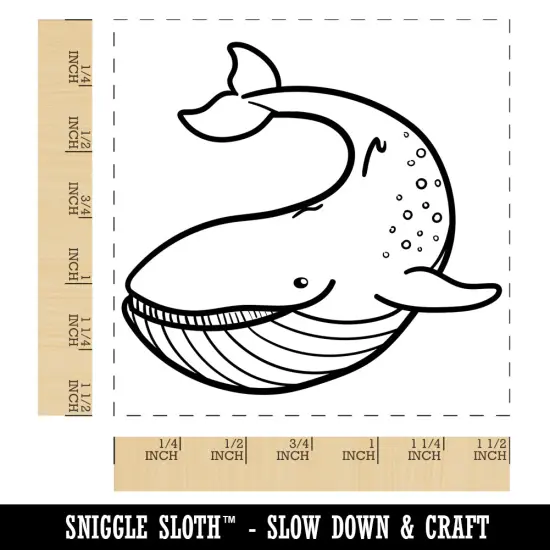 Gentle Blue Whale Self-Inking Rubber Stamp Ink Stamper {1}