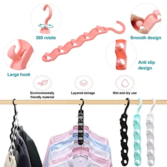 Closet Organizers and Storage,Upgraded Organization and Storage Clothes Hanger,8 Pack College Dorm Room Essentials,Sturdy Closet Organizer Home Essentials Space Saving Hangers for Thick Clothe {5}