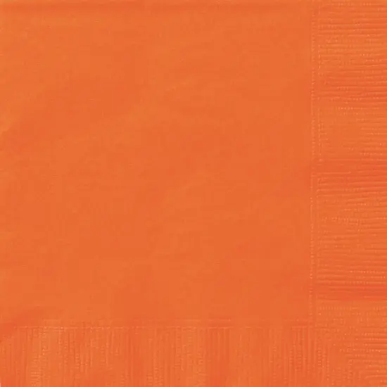 Pumpkin Orange Solid Beverage Napkins, 20ct {1}