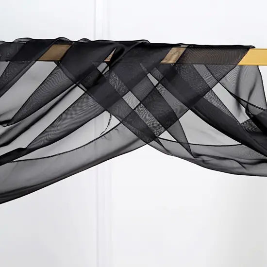 18 feet Sheer Organza CURTAIN Panel BACKDROP Drape Black {1}