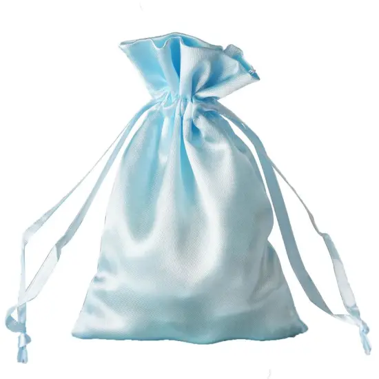 60 pcs 4x6 Satin Favor Drawstring Bags Blue {1}