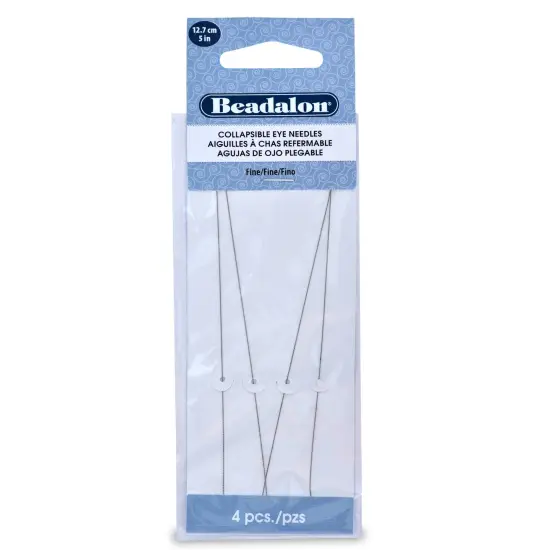 Beadalon Collapsible Eye Needles 5" 4/Pkg-Fine {1}