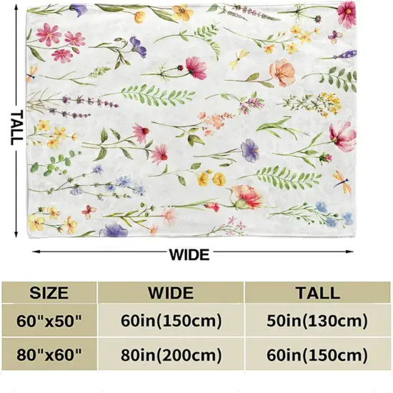 Botanical Floral Printed Throw Blanket - 50"x60" {6}