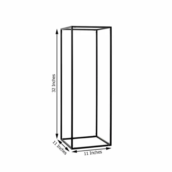 2 pcs 32-Inch Black Matte Metal Geometric Stands Flower Vase {3}