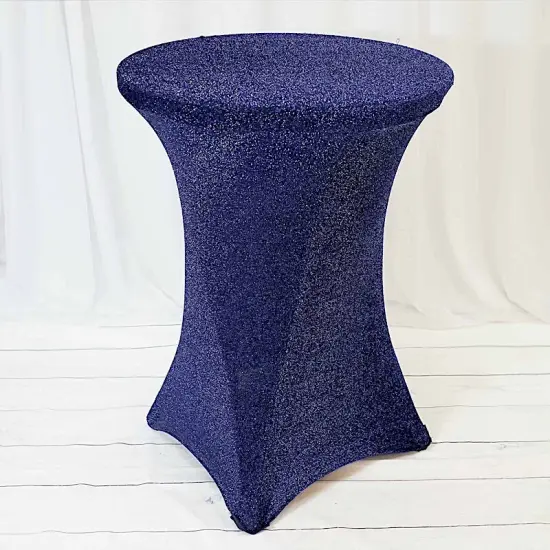 36" Metallic Fitted Spandex Cocktail Tablecloth Rose gold {6}