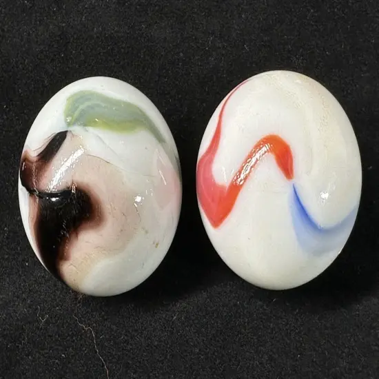 2 BOULDERS 35mm GLORY Glass Marbles {3}