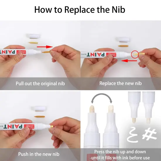 4 Color Paint Pens for Rock Painting, Stone, Ceramic, Metal, Glass, Wood, Fabric, Canvas, 6 Pack Permanent Oil Based Paint Markers, Medium Tip, 2 Extra Chisel Tips, High Volume Ink, 2X Lifespan {4}