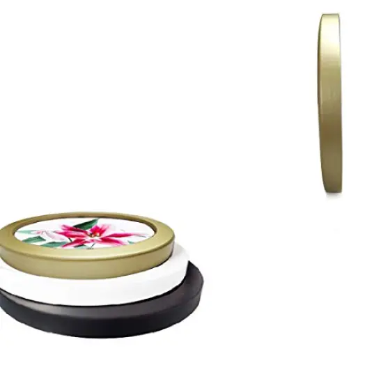 Mikos Honwa Round Picture Frame for Wall, Photo Frame Wall Decor Wood Photo Frame for Home Office Wall Decor 6in Gold {2}