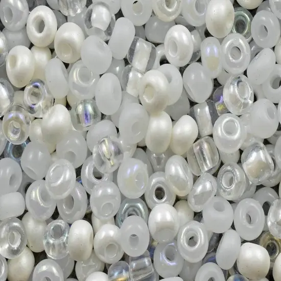 50G Multi White Pearl Czech 2/0 Seed Beads {3}