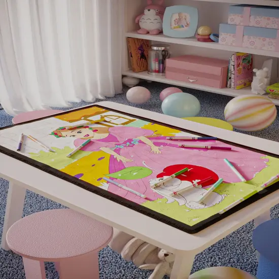 Princess Coloring Rug Washable Markers Easter Gift Set Wedding Kid's Activities Princess Party Gift Birthday Party Fun Coloring Poster Pages {1}