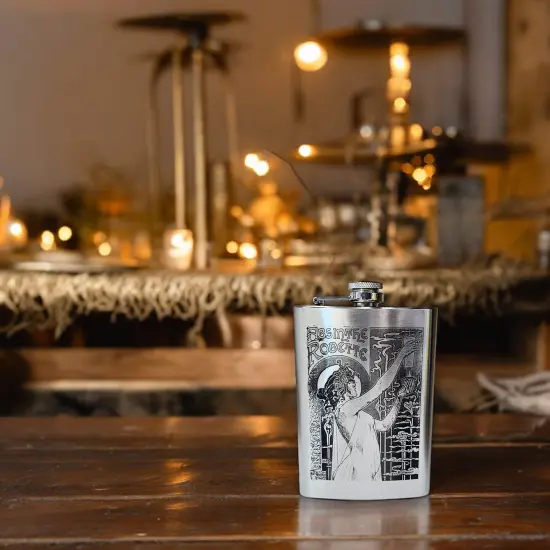8oz Absinthe Robette Stainless Steel Flask {5}