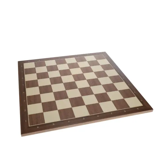 Walnut and Sycamore Wooden Chess Board with Algebraic Notation - 21.25 in. {2}